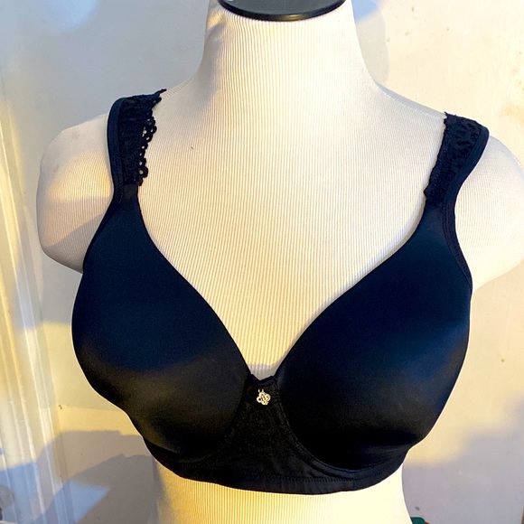 New Breezies  Luxe Lace Wirefree T-Shirt bra Black, 36 DD - Picture 1 of 13